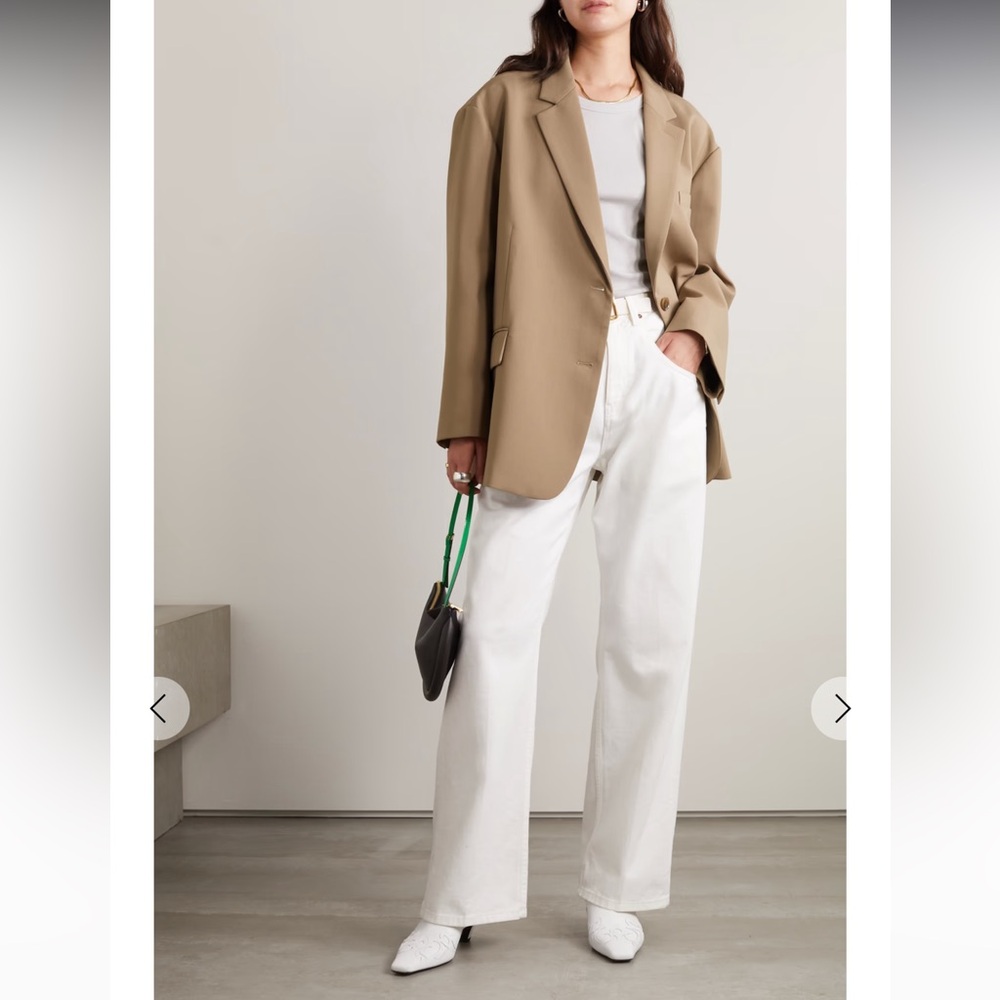 NWT The Frankie Shop Latte / Tan Bea Crepe Blazer